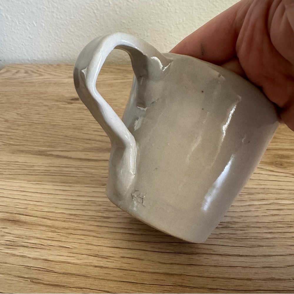 Handmade Art Pottery Mugs Gray Glaze Mismatched Size Rustic Cups Cottagecore RT - Picture 6 of 11